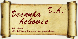 Desanka Acković vizit kartica